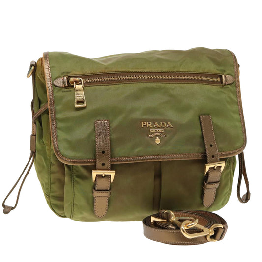 PRADA Shoulder Bag Nylon Khaki  81174