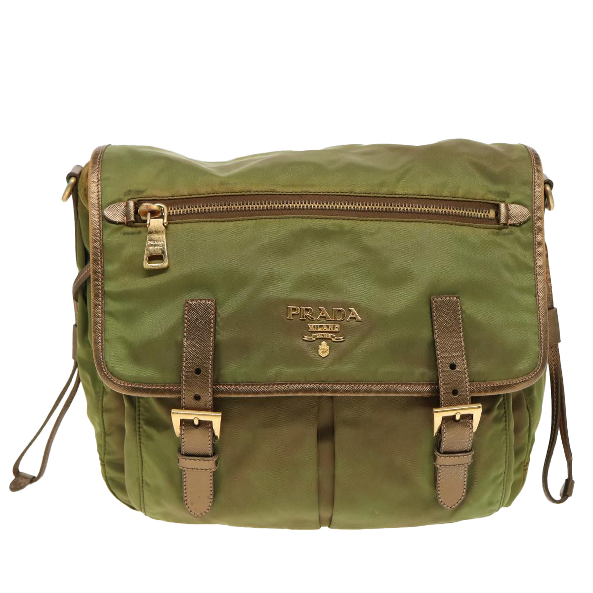 PRADA Shoulder Bag Nylon Khaki  81174