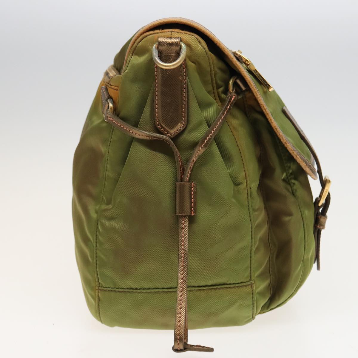 PRADA Shoulder Bag Nylon Khaki  81174