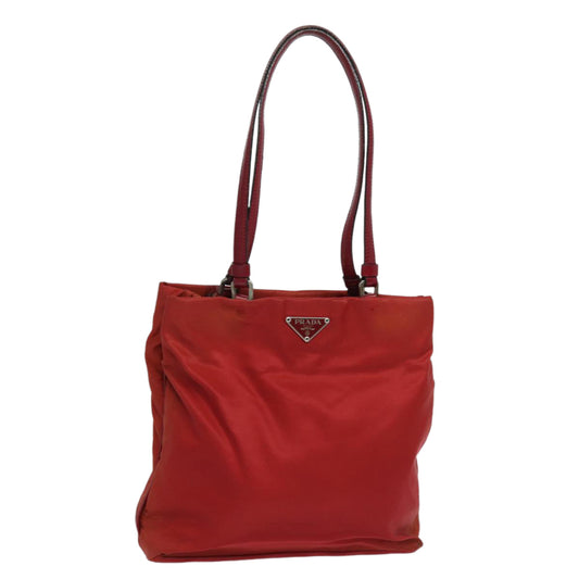 PRADA Hand Bag Nylon Red  81177
