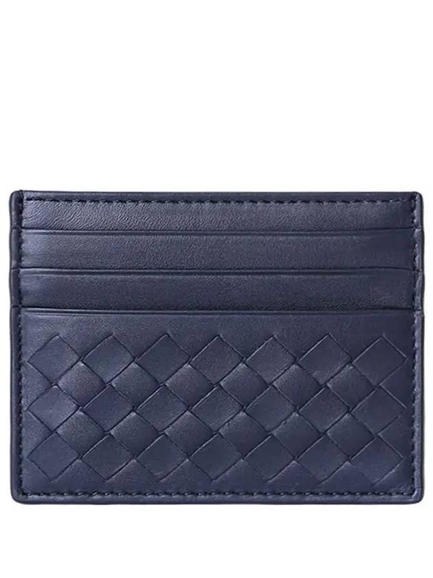 Bottega Veneta Intrecciato Classic Card Wallet Navy