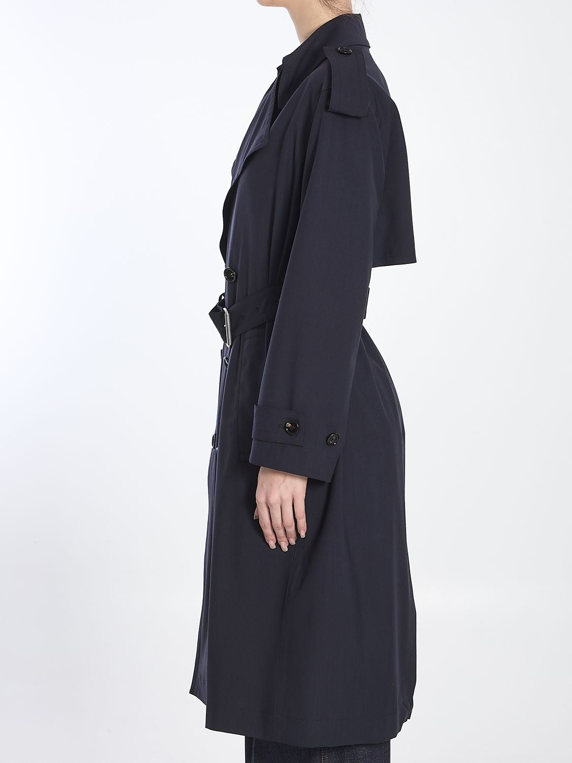BOTTEGA VENETA Wool Belted Trench Jacket for Women