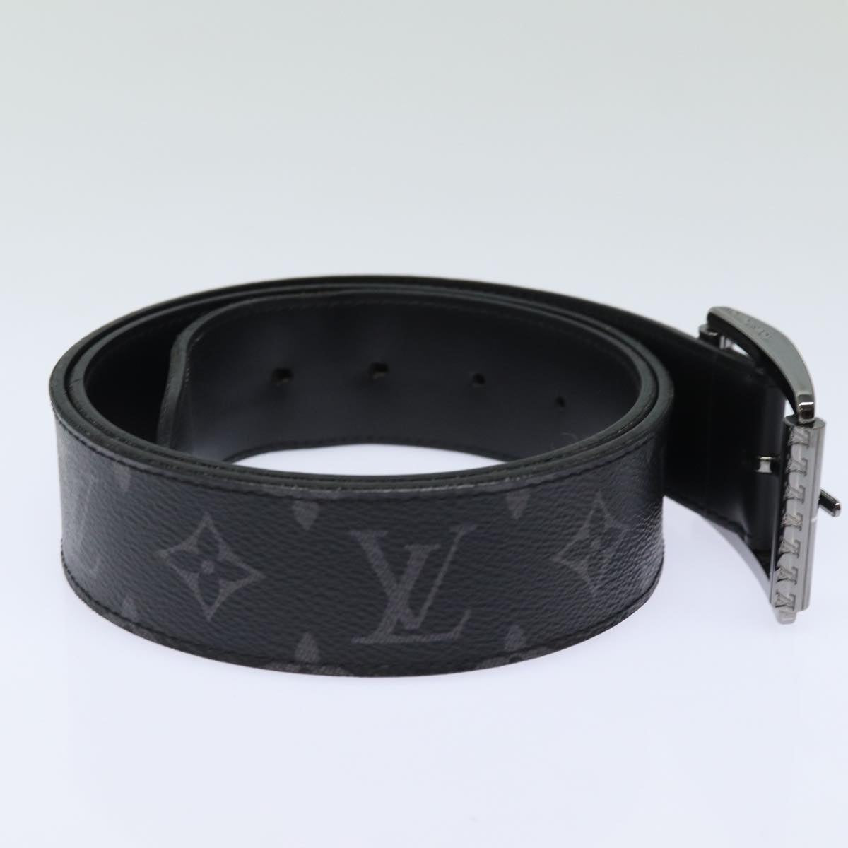 LOUIS VUITTON Monogram Eclipse Ceinture Reverso Belt 40.9"" M9044 LV 81229