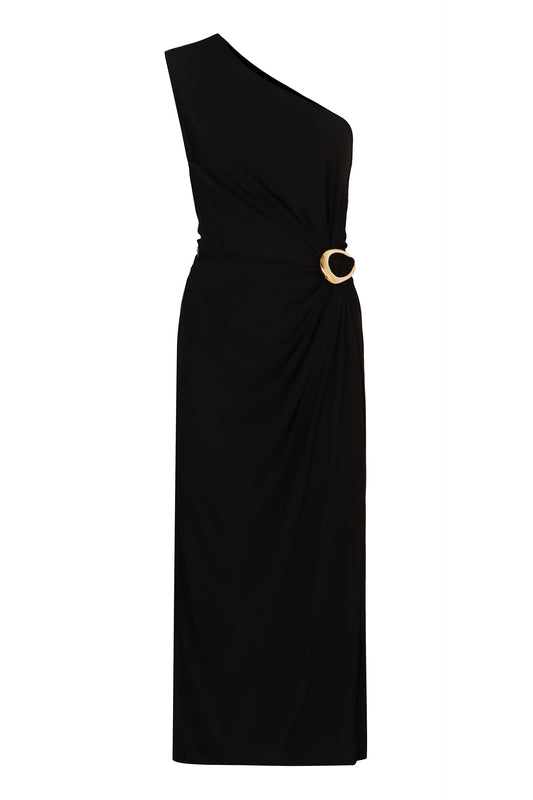 BOTTEGA VENETA Chic Mini T-Shirt Dress with Metal Front Buckle