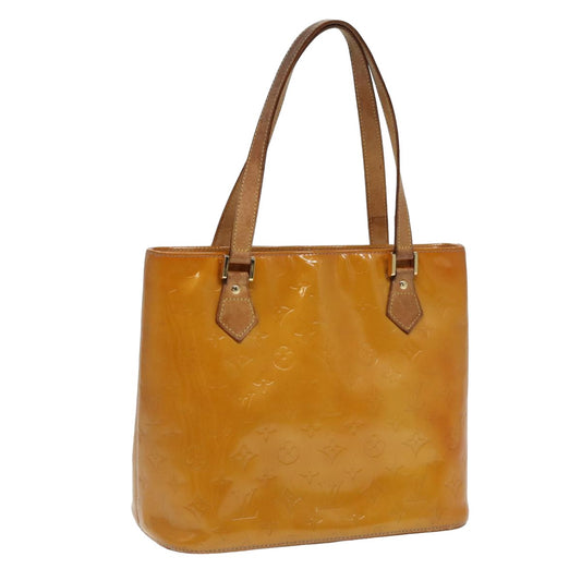 LOUIS VUITTON Monogram Vernis Houston Hand Bag Beige M91004 LV 81273