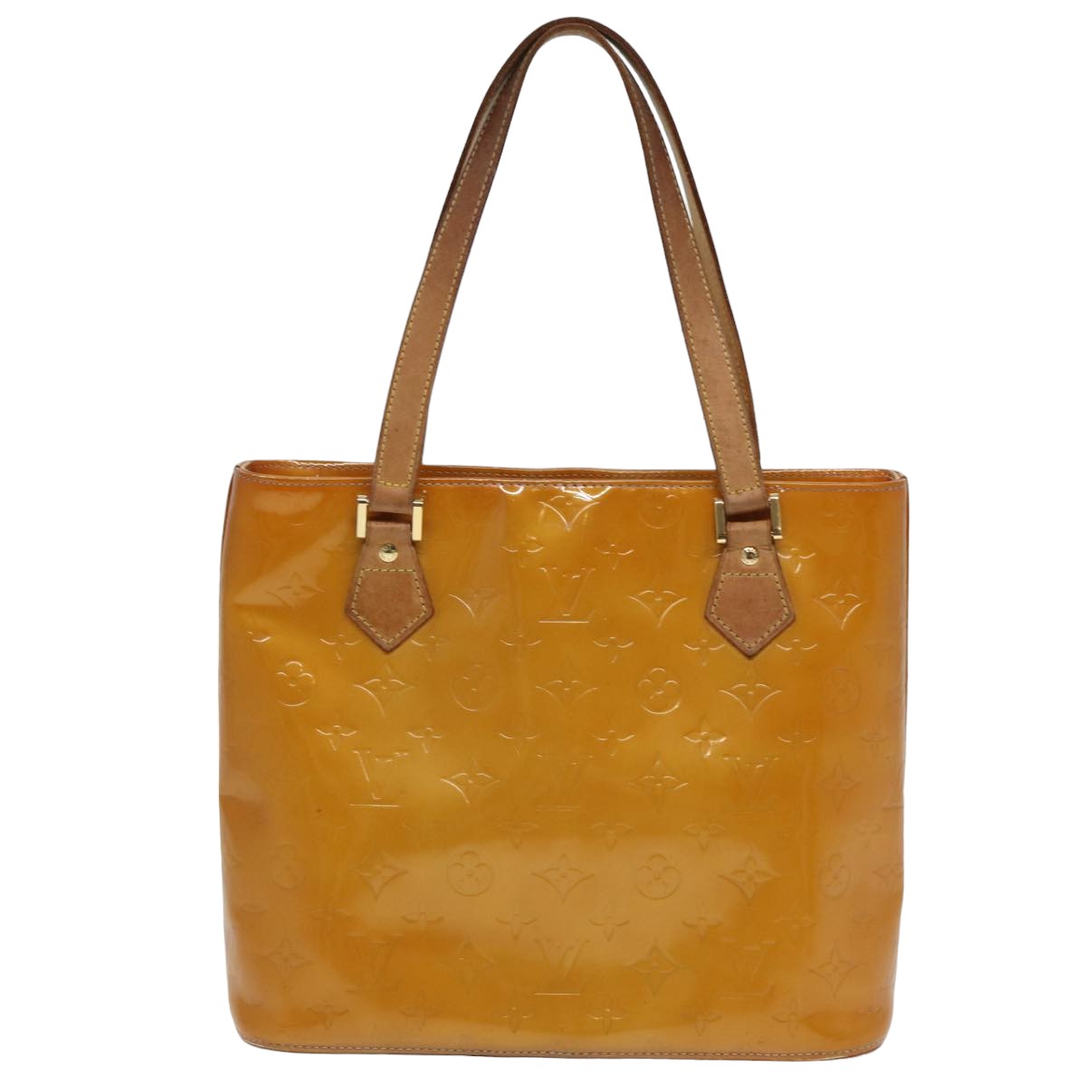 LOUIS VUITTON Monogram Vernis Houston Hand Bag Beige M91004 LV 81273