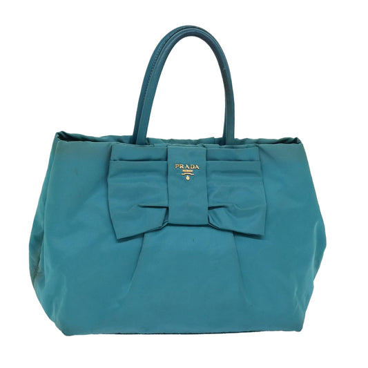 PRADA Hand Bag Nylon Turquoise Blue  81466
