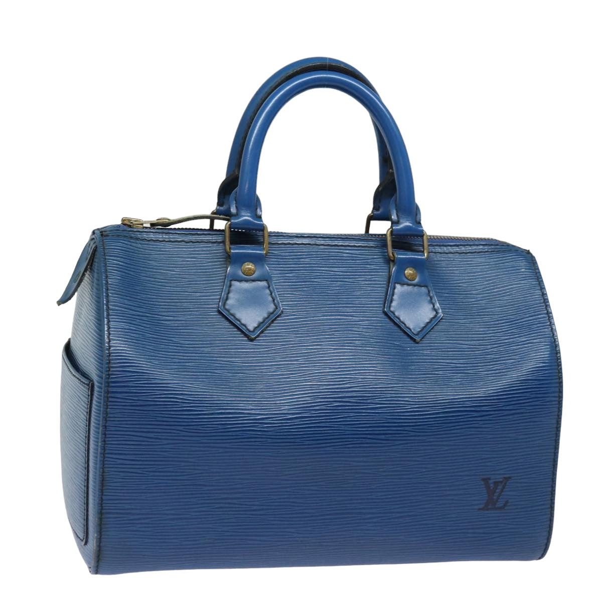 LOUIS VUITTON Epi Speedy 25 Hand Bag Toledo Blue M43015 LV 81576
