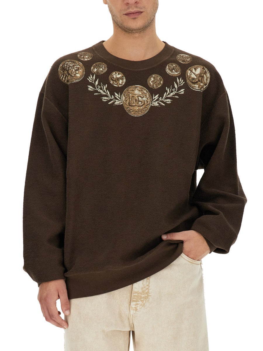 Dolce & Gabbana Men Coin Print Sweatshirt