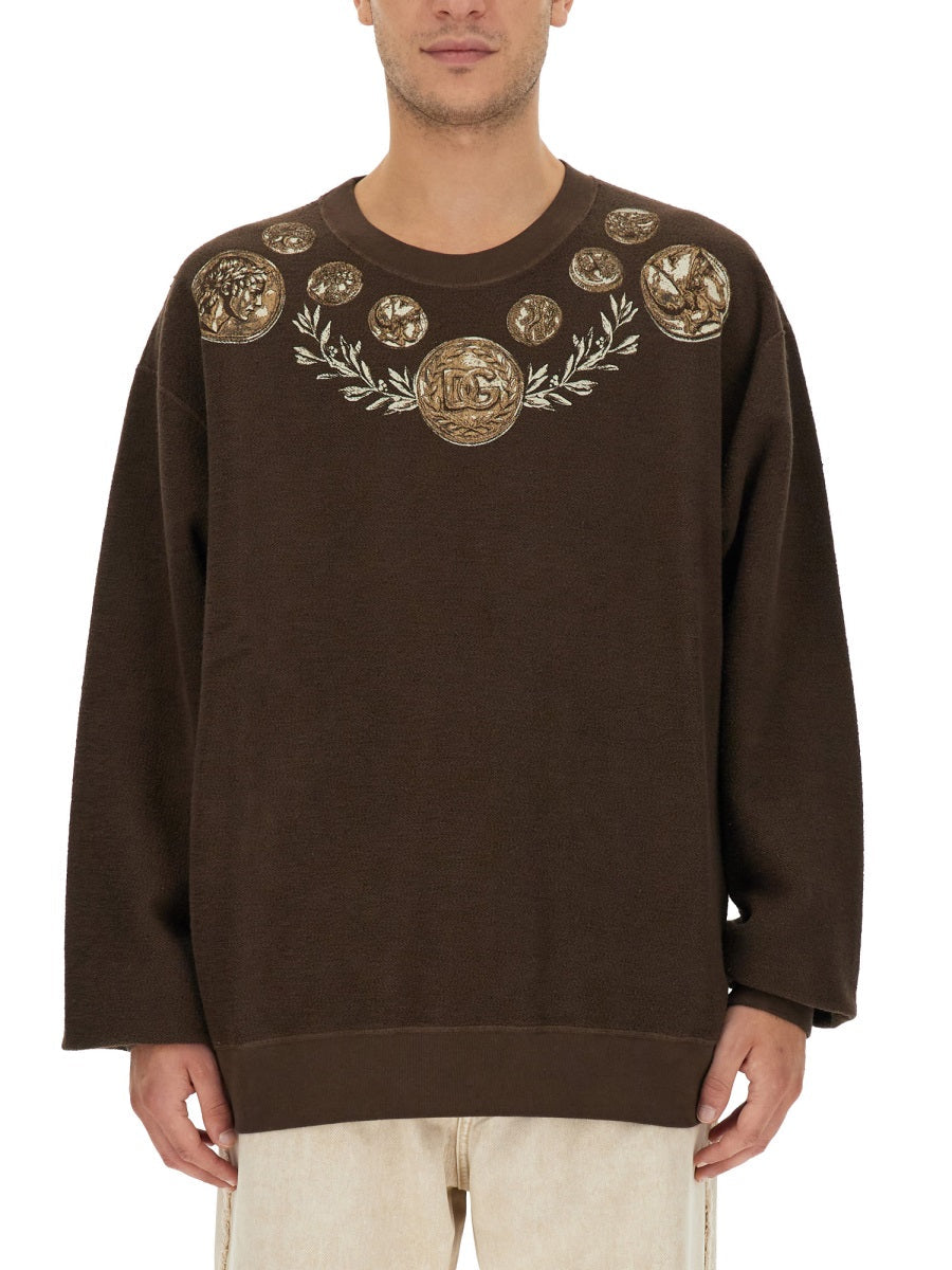 Dolce & Gabbana Men Coin Print Sweatshirt