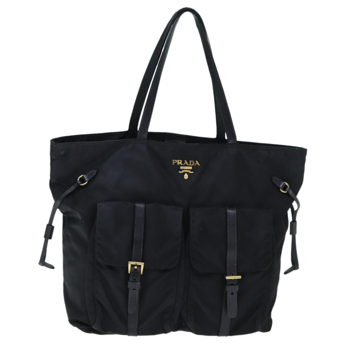 PRADA Tote Bag Nylon Black  81748