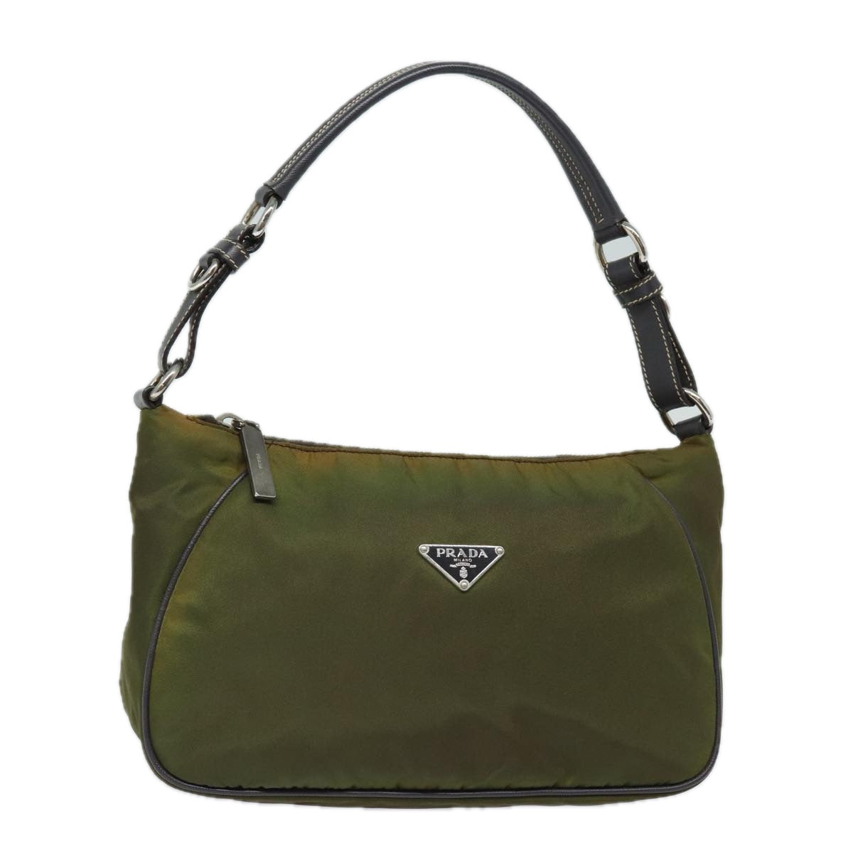 PRADA Hand Bag Nylon Khaki  81786