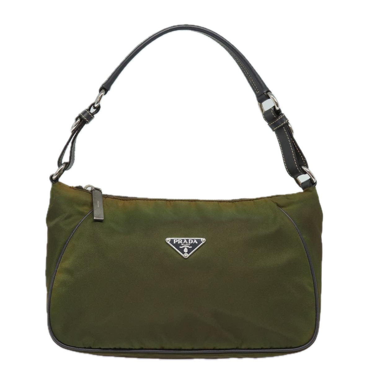PRADA Hand Bag Nylon Khaki  81786