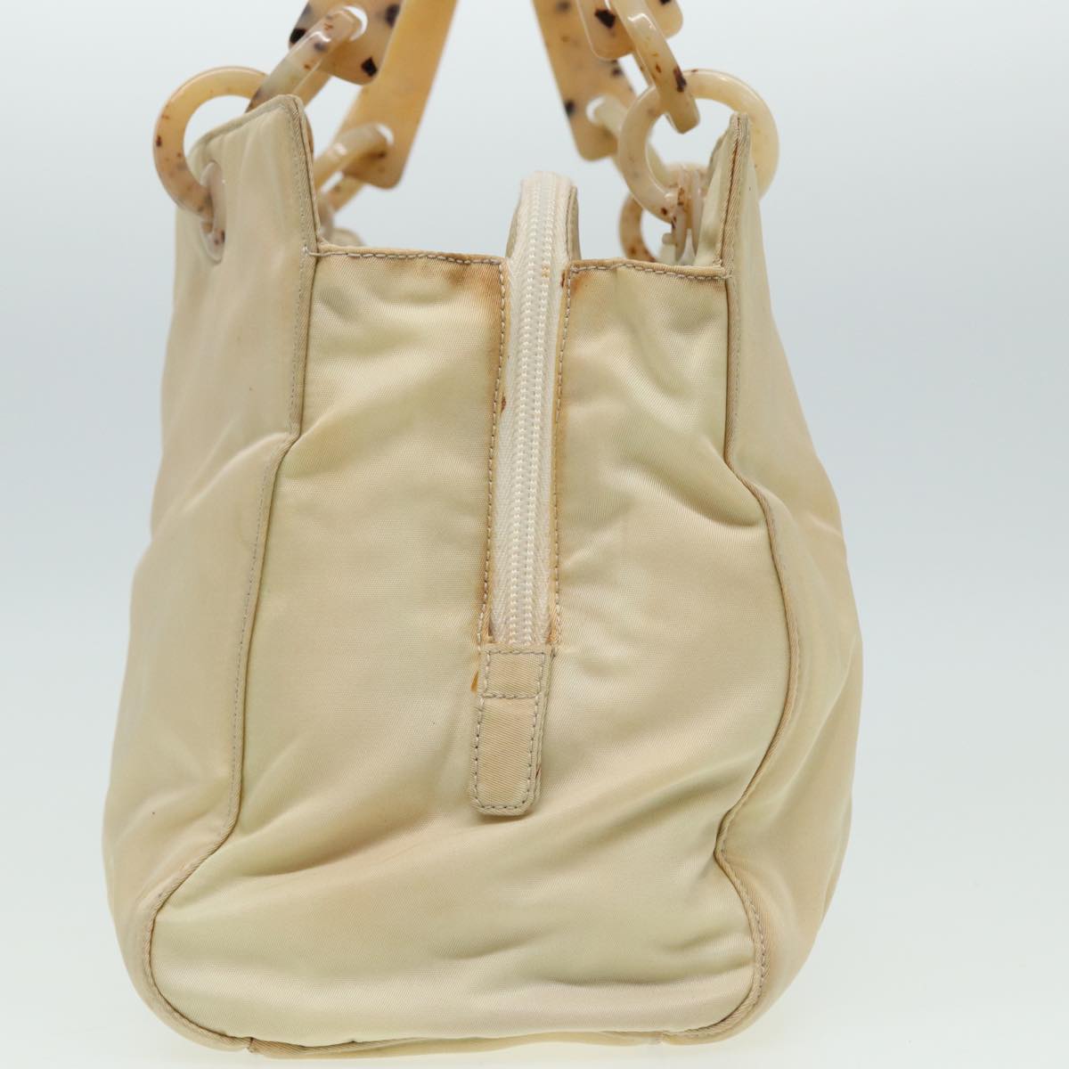 PRADA Hand Bag Nylon Beige  81812