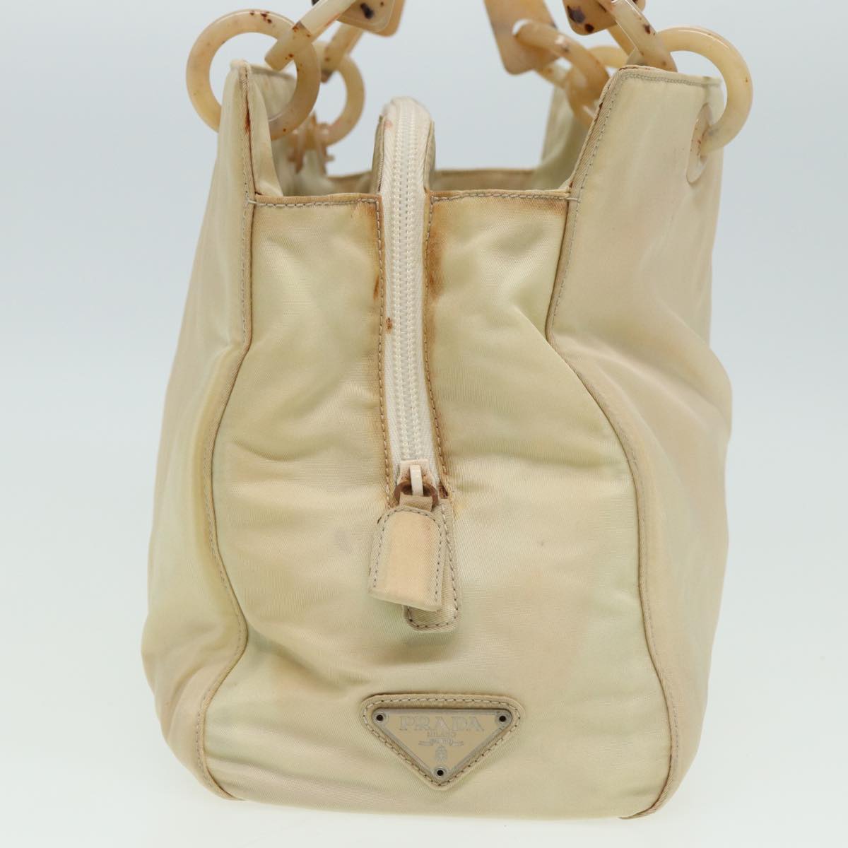 PRADA Hand Bag Nylon Beige  81812