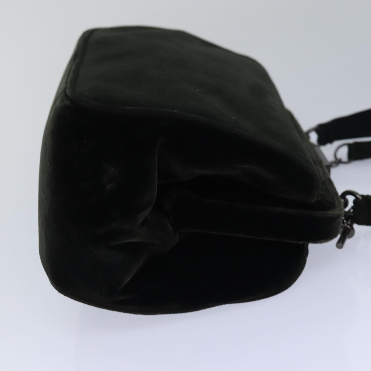 PRADA Hand Bag Suede 2way Green  81829
