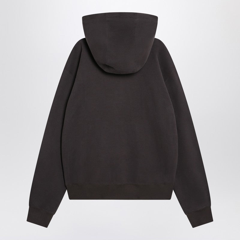 Saint Laurent Gray Hoodie With Logo Men