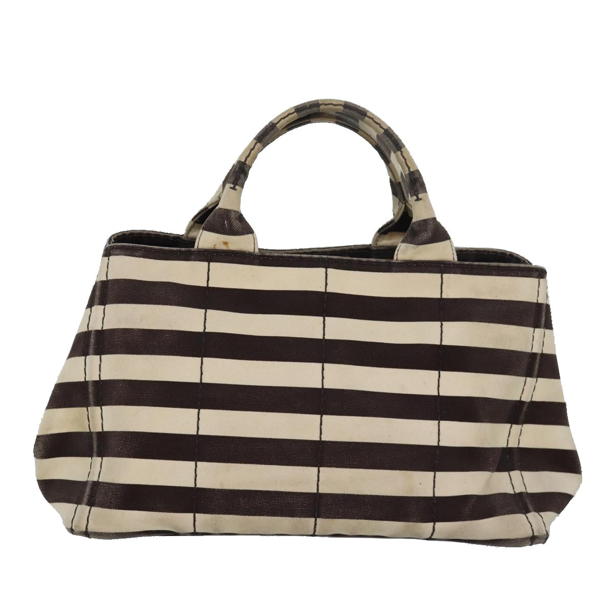 PRADA Canapa MM Hand Bag Canvas Brown  81872