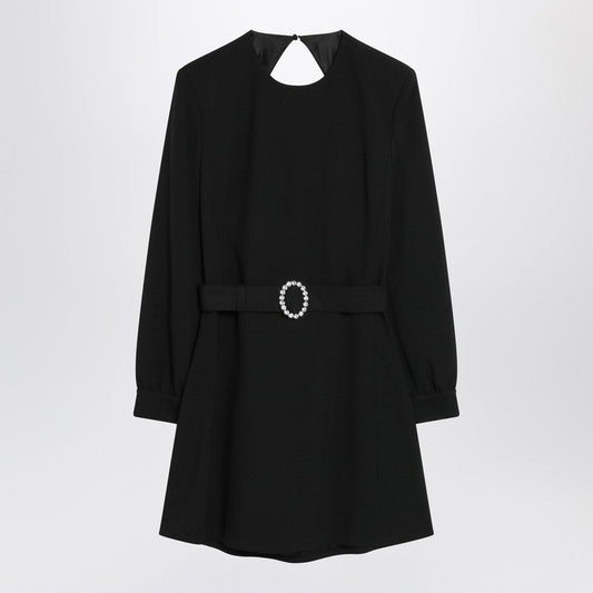 Saint Laurent Black Mini Dress With Belt Women
