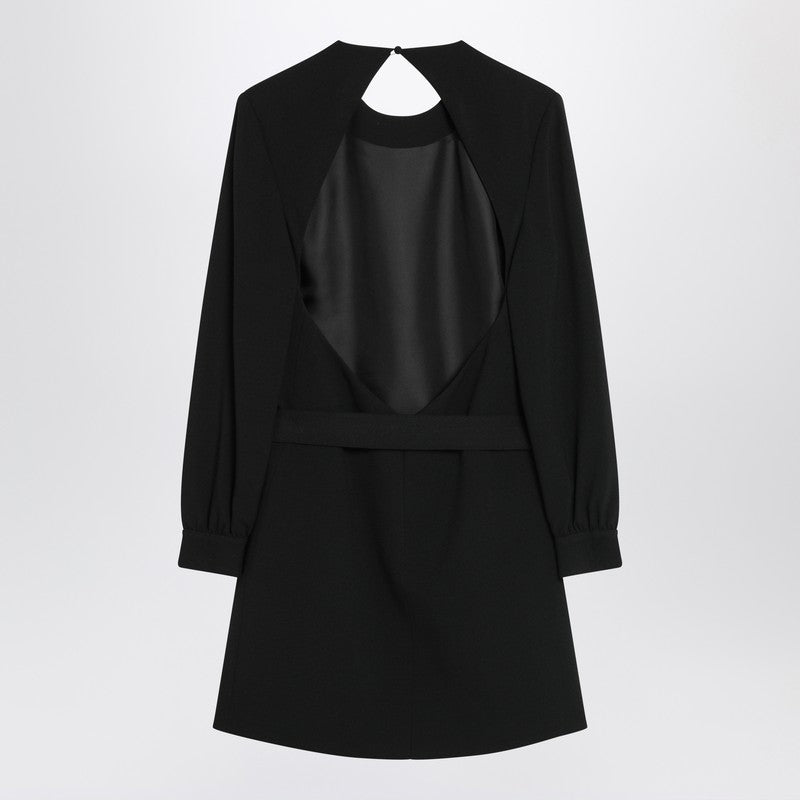 Saint Laurent Black Mini Dress With Belt Women