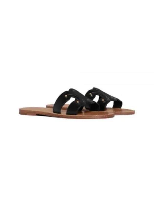 CELINE Triomphe Calfskin Mule Black