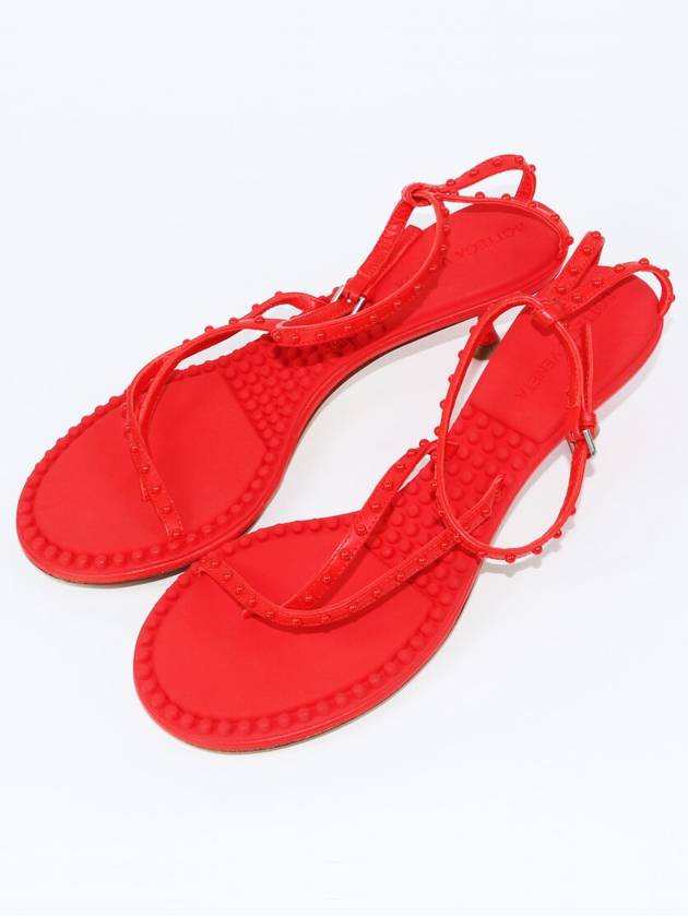 Bottega Veneta Dot Ankle Strap Sandal Heels Red