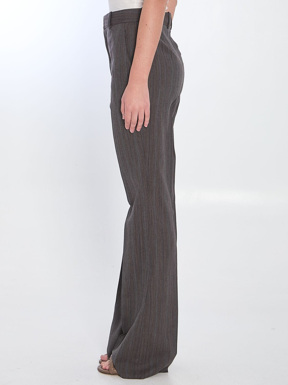 BOTTEGA VENETA Wool Trousers with Thin Stripes - Size IT 38