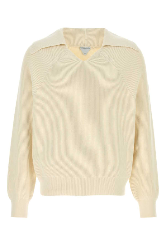BOTTEGA VENETA Cotton Blend V-Collar Sweater for Men