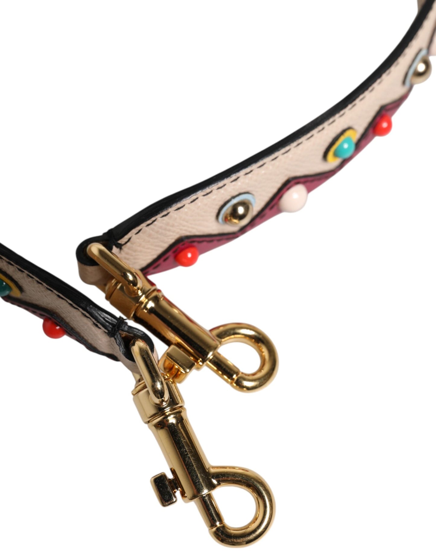 Dolce & Gabbana Beige Red Leather Handbag Accessory Shoulder Women's Strap