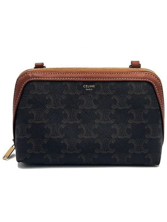 CELINE Triope Canvas On Chain Clutch 10E382CBX