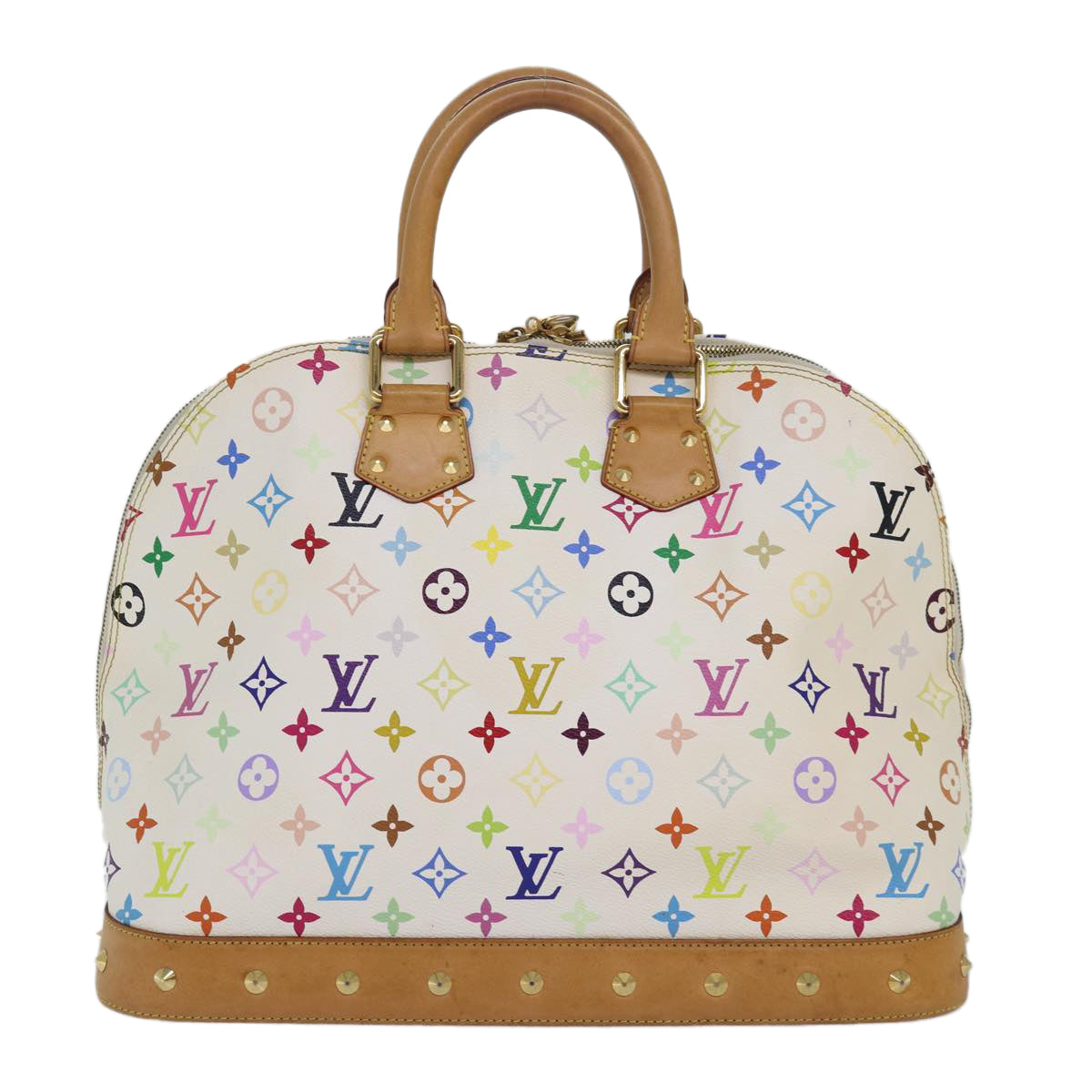LOUIS VUITTON Monogram Multicolor Alma GM Hand Bag White M40441 LV 82126A