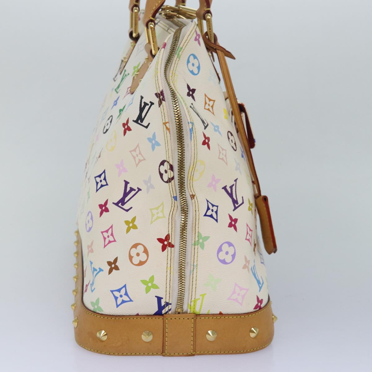 LOUIS VUITTON Monogram Multicolor Alma GM Hand Bag White M40441 LV 82126A