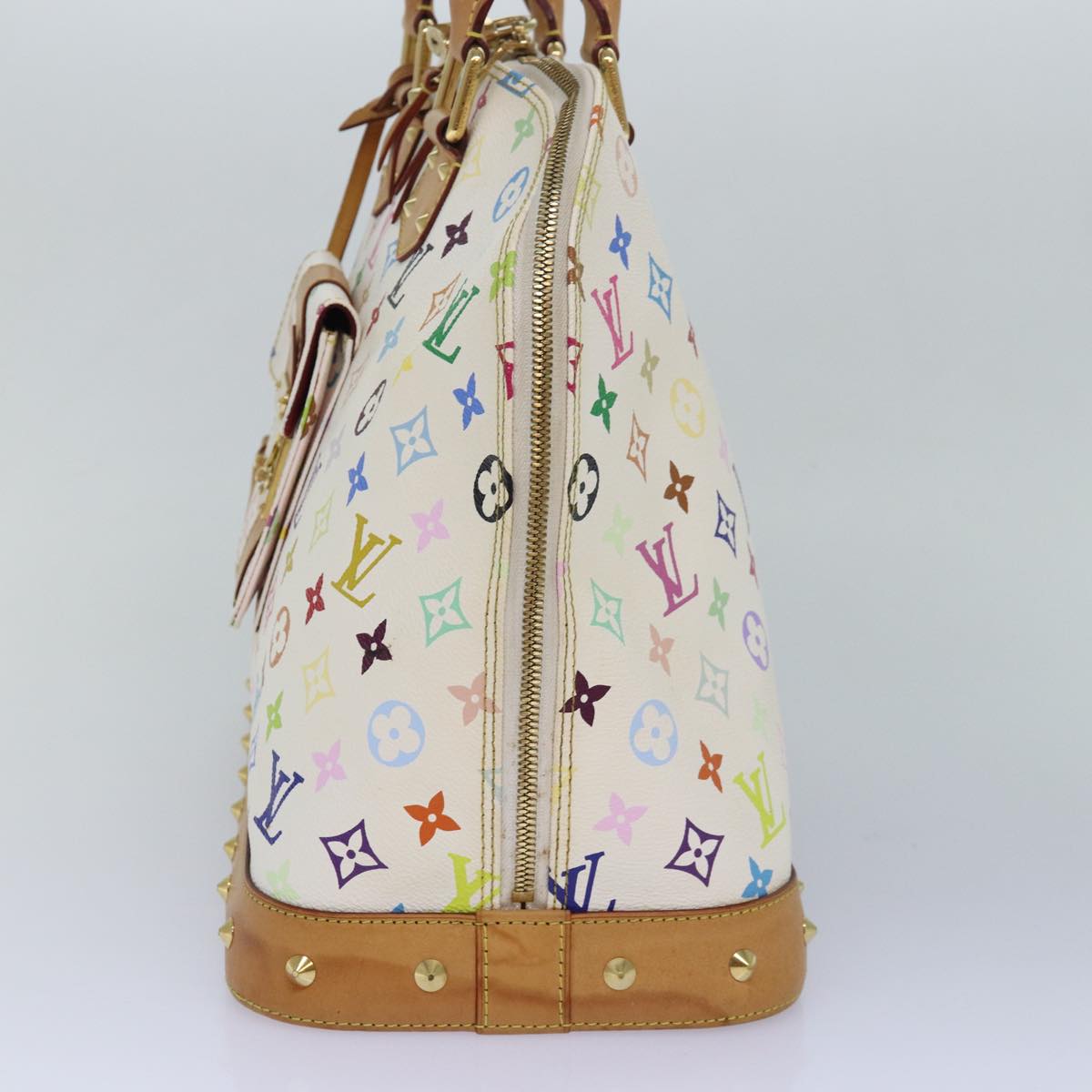 LOUIS VUITTON Monogram Multicolor Alma GM Hand Bag White M40441 LV 82126A