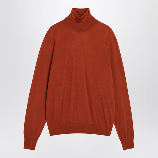 Saint Laurent Red Turtleneck Sweater In Wool Men
