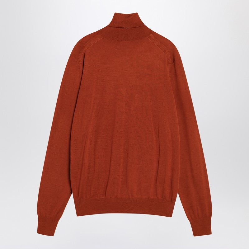 Saint Laurent Red Turtleneck Sweater In Wool Men