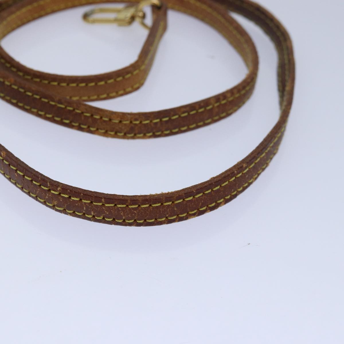 LOUIS VUITTON Shoulder Strap Leather 47.2"" Beige LV 82197