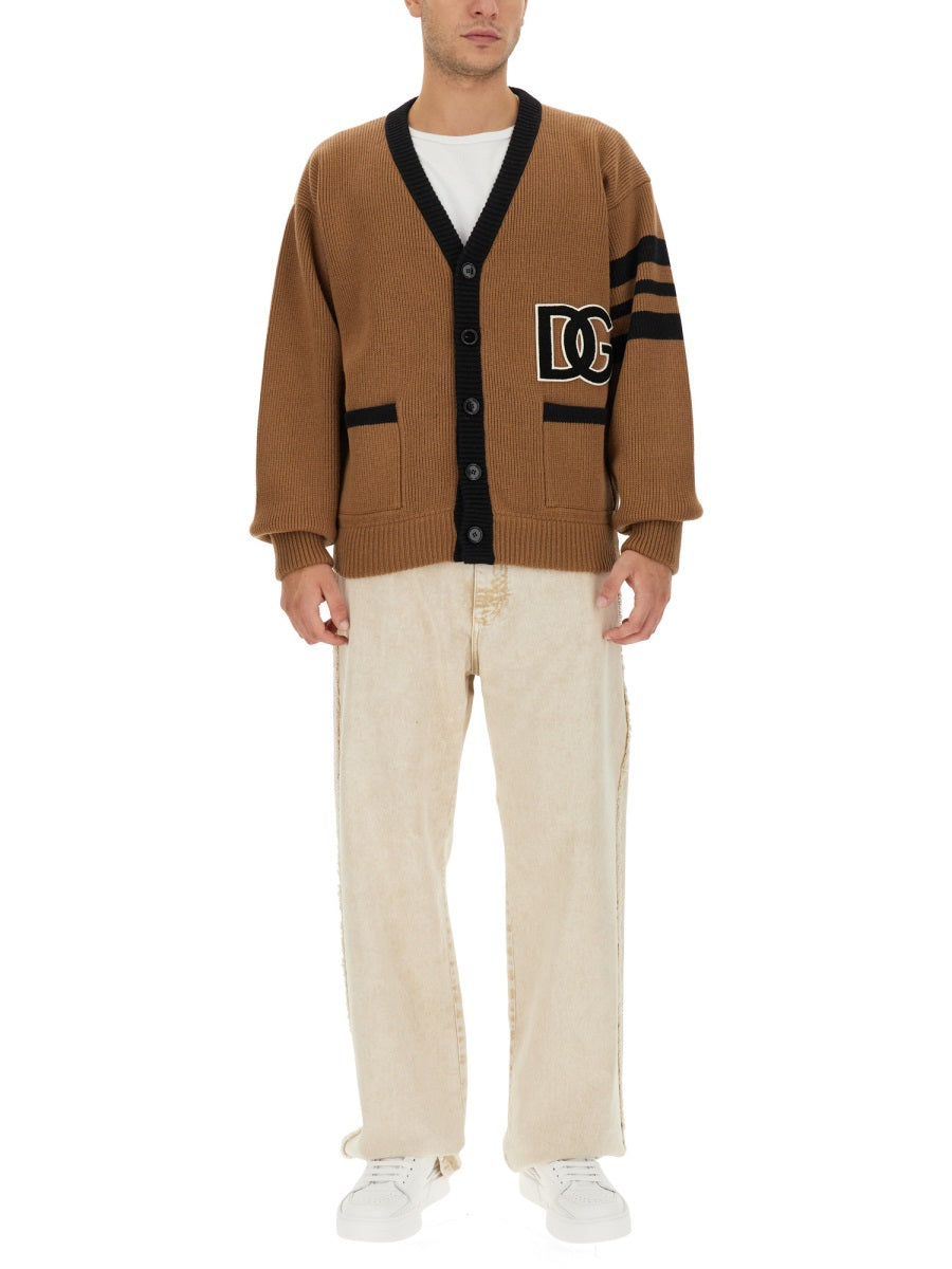 Dolce & Gabbana Men English Rib Wool Cardigan