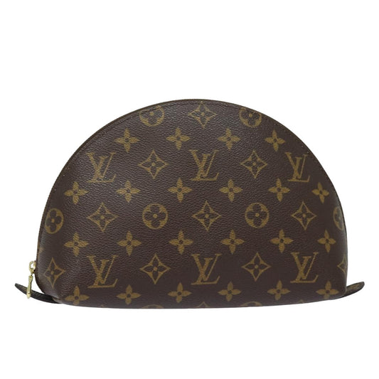 LOUIS VUITTON Monogram Trousse Demi Ronde Cosmetic Pouch M47520 LV 82207