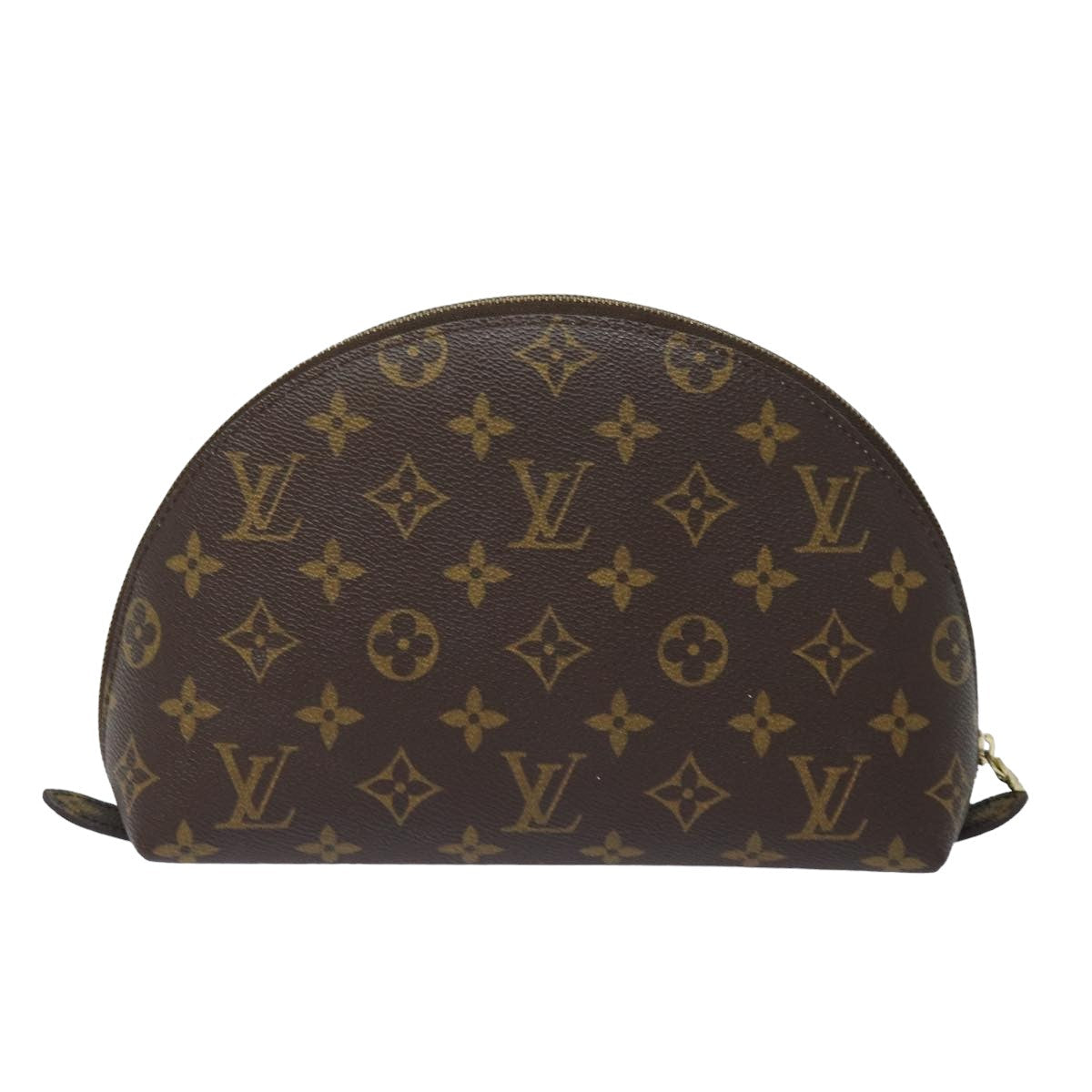 LOUIS VUITTON Monogram Trousse Demi Ronde Cosmetic Pouch M47520 LV 82207