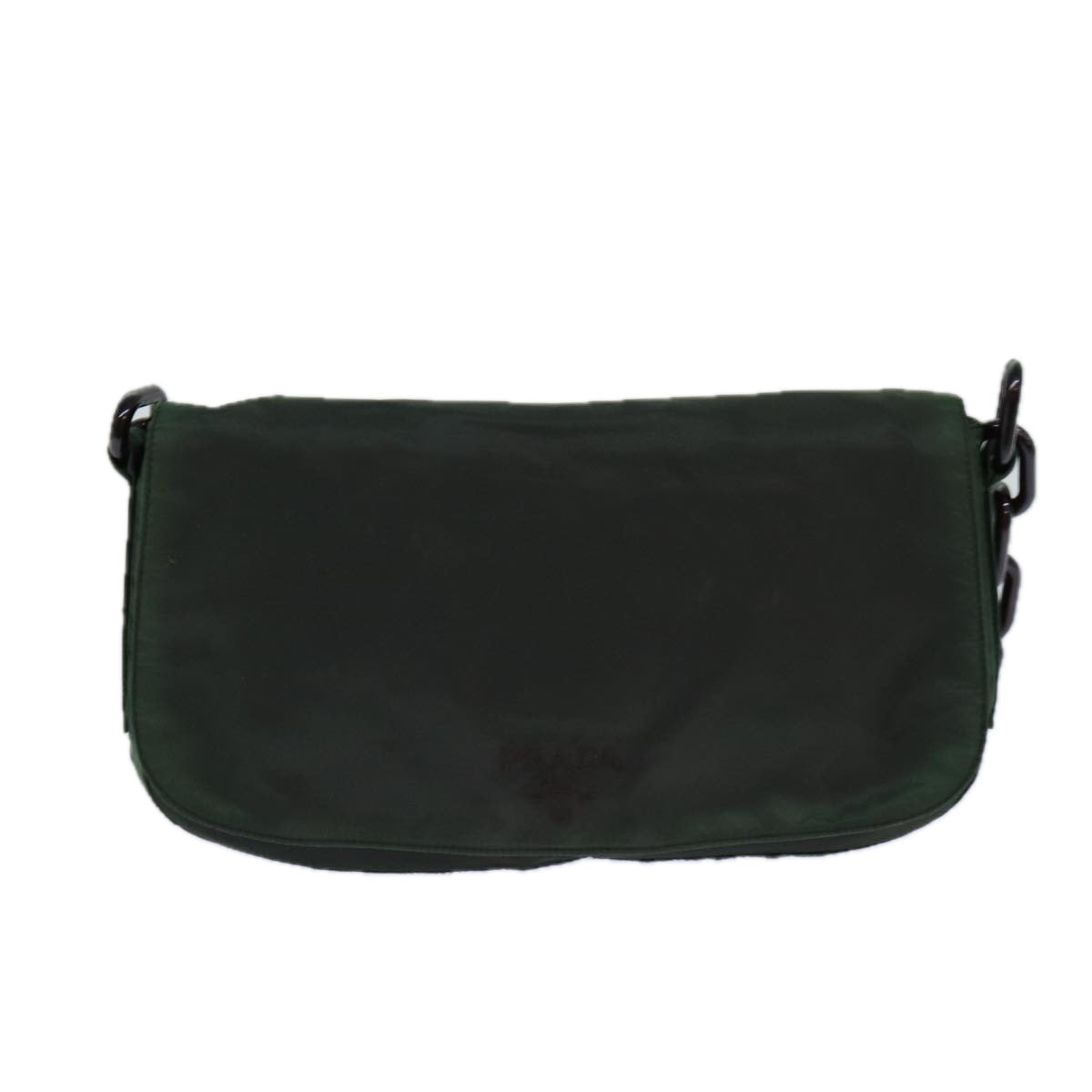 PRADA Chain Shoulder Bag Nylon Green  82275