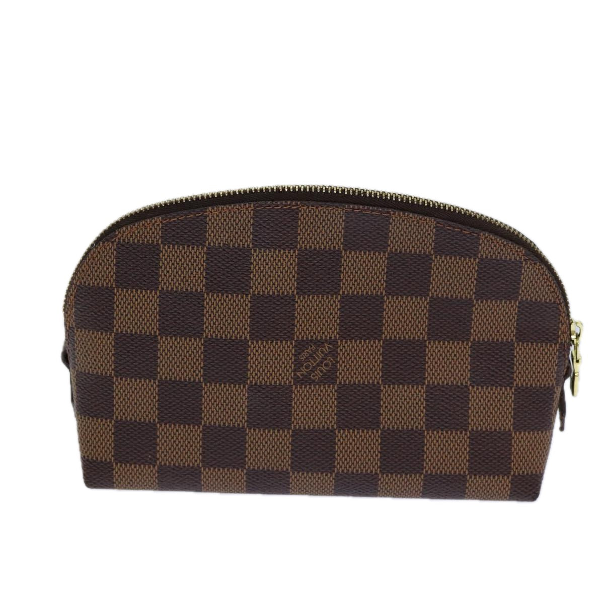 LOUIS VUITTON Damier Ebene Pochette Cosmetic PM Pouch N47516 LV 82355