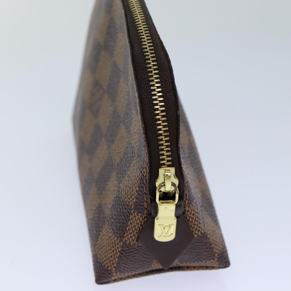 LOUIS VUITTON Damier Ebene Pochette Cosmetic PM Pouch N47516 LV 82355