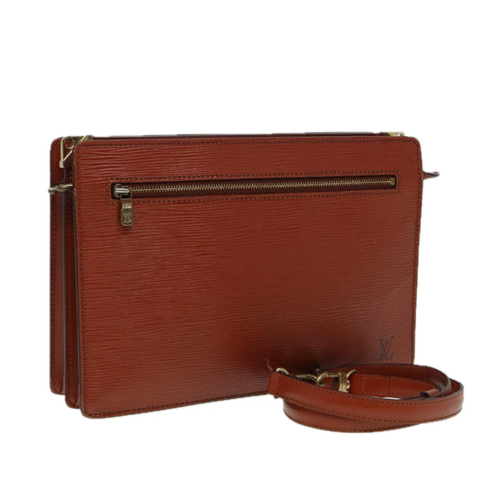 LOUIS VUITTON Epi Angian Clutch Bag Brown M52113 LV 82379