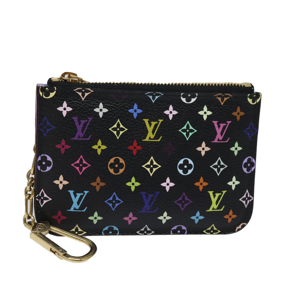 LOUIS VUITTON Multicolor Pochette Cles NM Coin Purse Black M60279 LV 82479