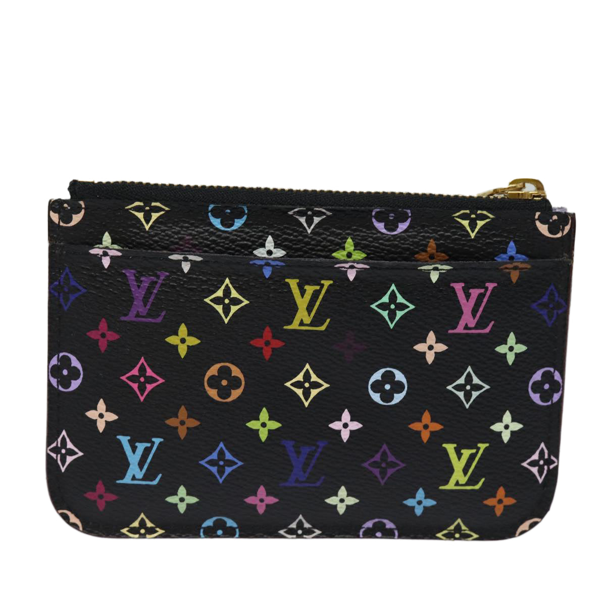 LOUIS VUITTON Multicolor Pochette Cles NM Coin Purse Black M60279 LV 82479