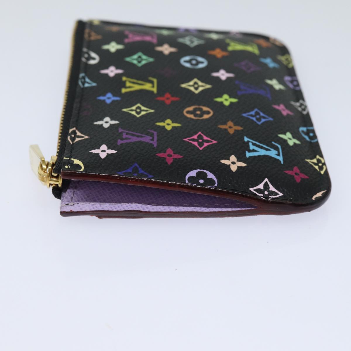 LOUIS VUITTON Multicolor Pochette Cles NM Coin Purse Black M60279 LV 82479