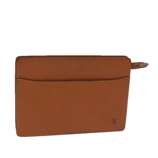 LOUIS VUITTON Epi Pochette Homme Clutch Bag Brown Zipang gold M52528 82491