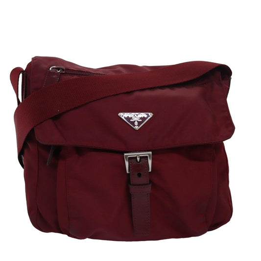 PRADA Shoulder Bag Nylon Red  82564