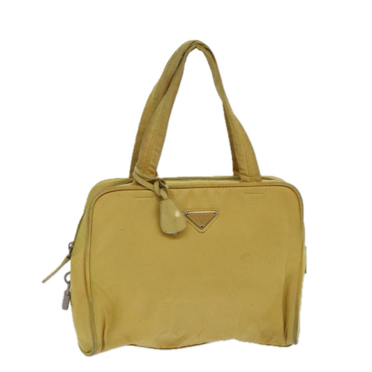 PRADA Hand Bag Nylon Yellow  82566