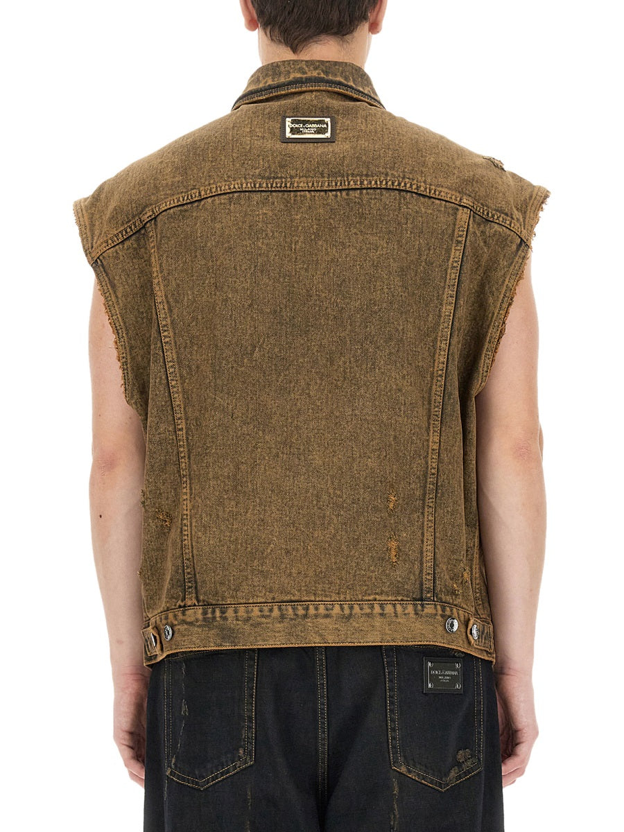 Dolce & Gabbana Men Denim Vest